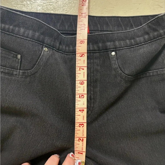 SPANX Jean-ish Ankle Leggings Size Medium Slimming Jeggings Black Pull On - Picture 7 of 8